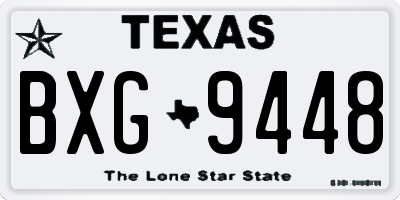 TX license plate BXG9448