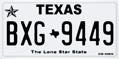 TX license plate BXG9449