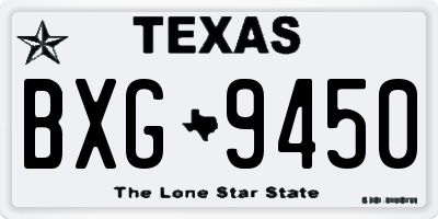 TX license plate BXG9450