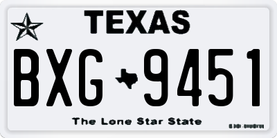 TX license plate BXG9451