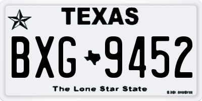 TX license plate BXG9452