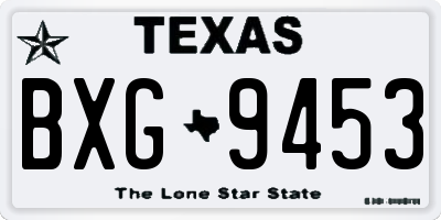 TX license plate BXG9453