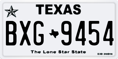 TX license plate BXG9454