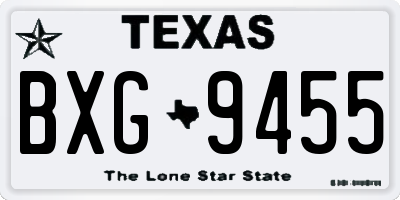 TX license plate BXG9455