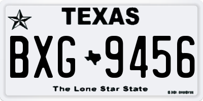 TX license plate BXG9456