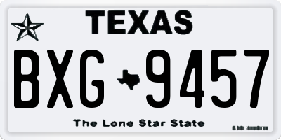 TX license plate BXG9457