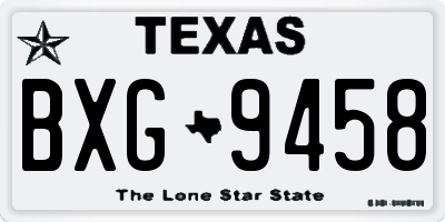 TX license plate BXG9458