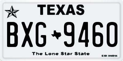 TX license plate BXG9460