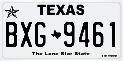 TX license plate BXG9461