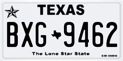 TX license plate BXG9462