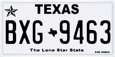 TX license plate BXG9463
