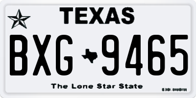 TX license plate BXG9465