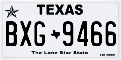 TX license plate BXG9466