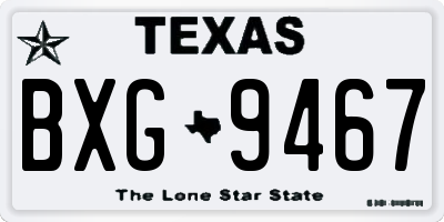 TX license plate BXG9467