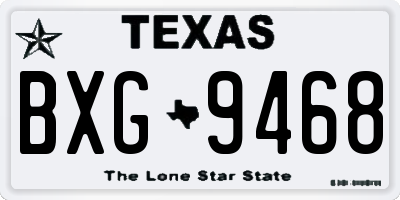 TX license plate BXG9468