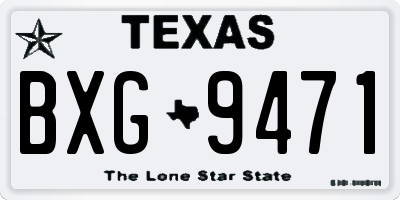 TX license plate BXG9471