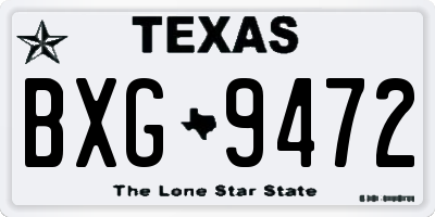 TX license plate BXG9472
