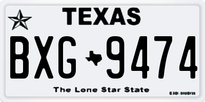 TX license plate BXG9474