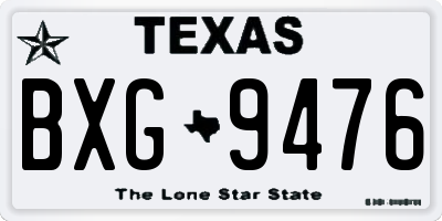 TX license plate BXG9476
