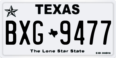 TX license plate BXG9477