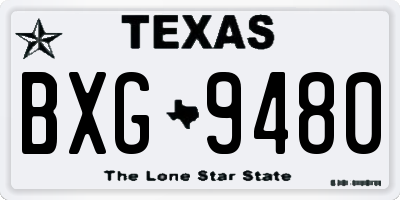 TX license plate BXG9480