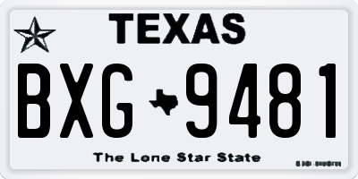 TX license plate BXG9481