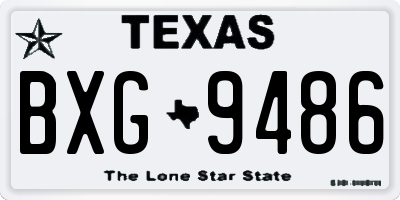 TX license plate BXG9486