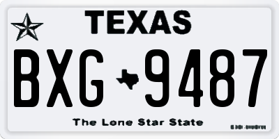 TX license plate BXG9487