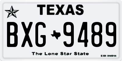 TX license plate BXG9489