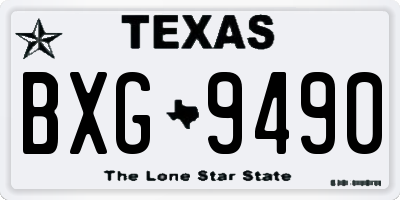 TX license plate BXG9490