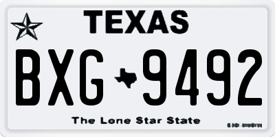 TX license plate BXG9492