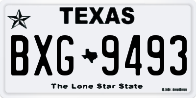 TX license plate BXG9493