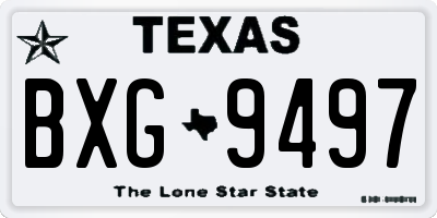 TX license plate BXG9497