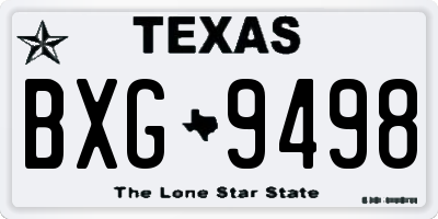 TX license plate BXG9498