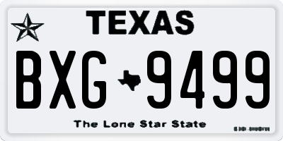 TX license plate BXG9499