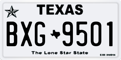 TX license plate BXG9501