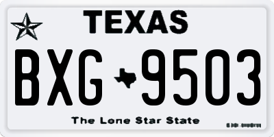 TX license plate BXG9503