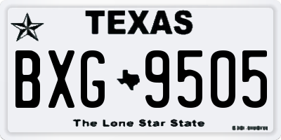 TX license plate BXG9505
