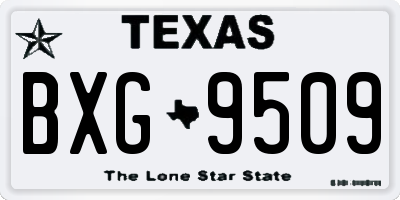 TX license plate BXG9509