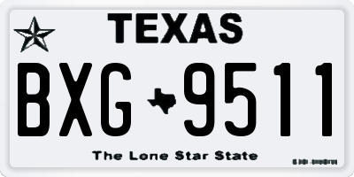 TX license plate BXG9511