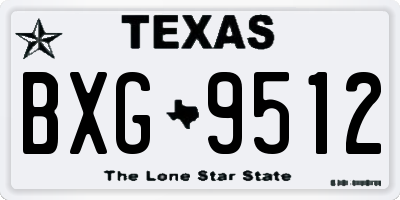 TX license plate BXG9512