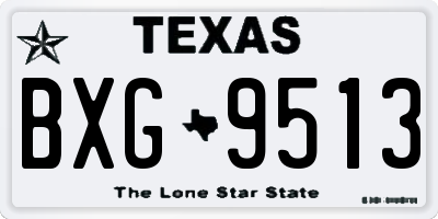 TX license plate BXG9513