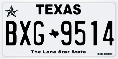 TX license plate BXG9514