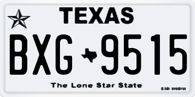 TX license plate BXG9515