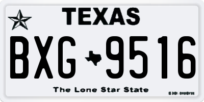 TX license plate BXG9516