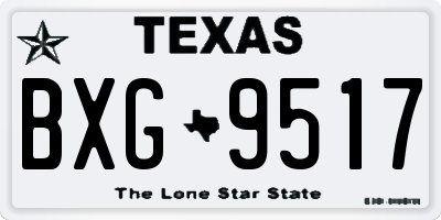 TX license plate BXG9517