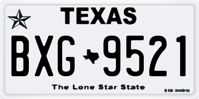 TX license plate BXG9521