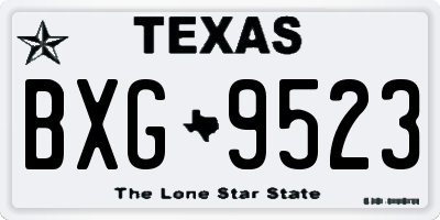 TX license plate BXG9523
