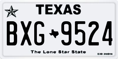 TX license plate BXG9524