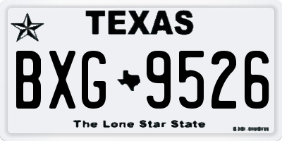 TX license plate BXG9526